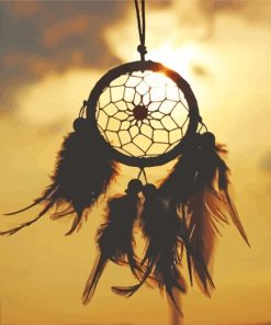 Colourful Dream Catcher Silhouette paint by numbers