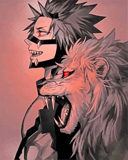 Eijiro Kirishima And Lion paint by numbers