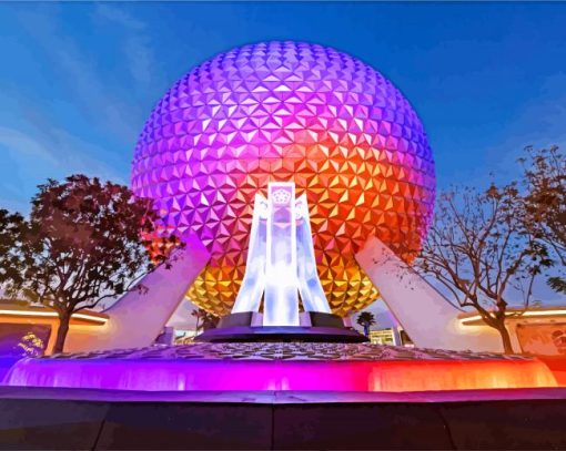 Epcot Disney Park paint by number