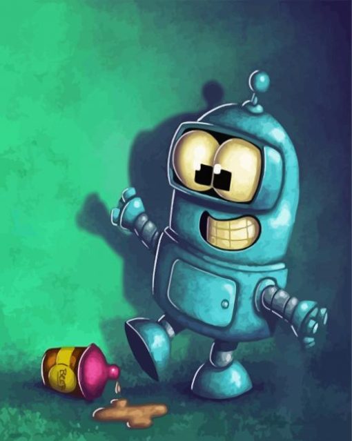 Futurama Baby Bender Robot paint by number