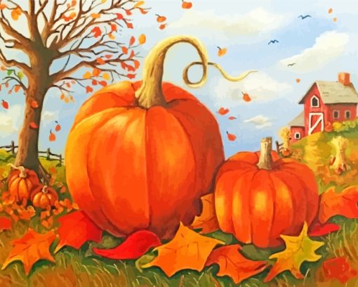 Fall Pumpkins paint by numbers