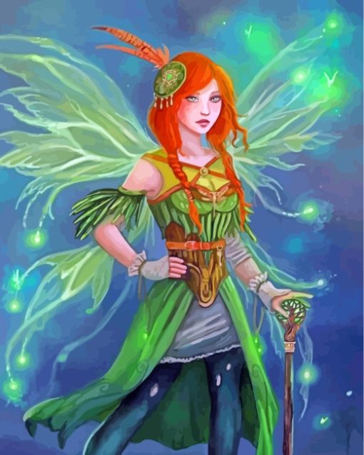 Fantasy Green Fairy paint by numbers