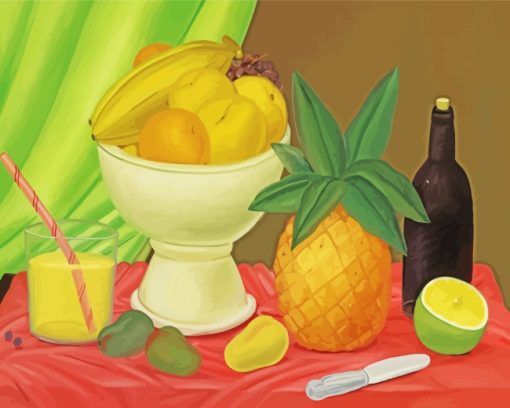 Fernando Botero Still Life Fruits paint by numbers