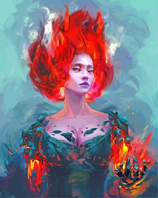 Fire Lady paint by numbers