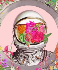 Floral Astronaut Art paint by number