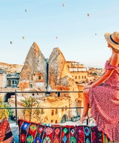 Girl In Cappadocia paint by numbers