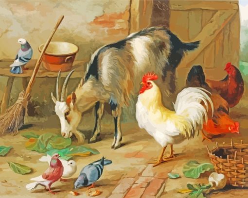 Goat And Chiken paint by numbers