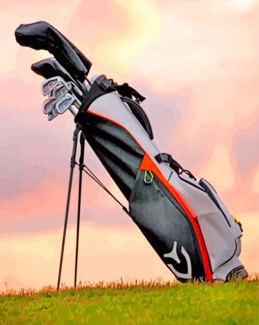 Grey Golf Bag paint by numbers