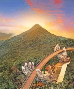 Aesthetic Golden Bridge Vietnam paint by numbers