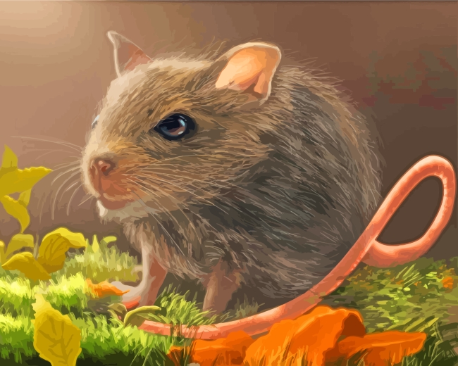 Grey Rat paint by numbers