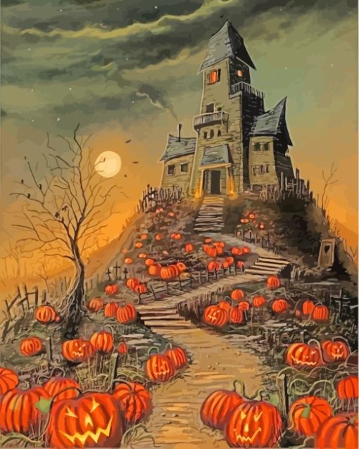 Halloween Pumpkins paint by numbers