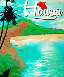 Aesthetic Hawaii Beach paint by numbers