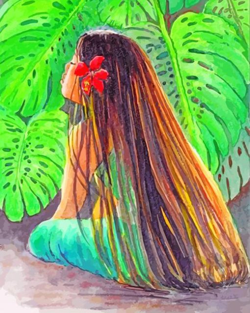 Hawaiian Girl paint by numbers