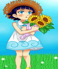 Adorable Himawari Uzumaki paint by numbers