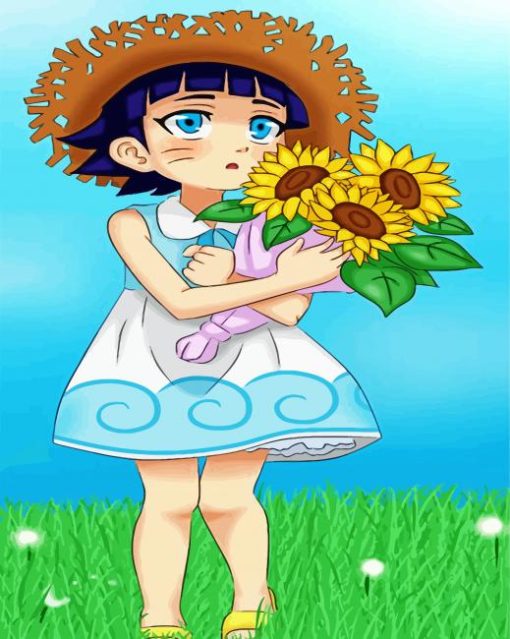 Adorable Himawari Uzumaki paint by numbers