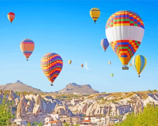 Hot Air Balloons Cappadocia paint by numbers