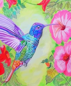 Hummingbird On Flowers paint by numbers