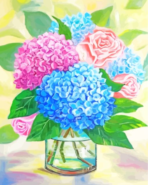 Hydrangea Bouquet Art paint by numbers