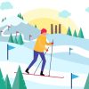 Illustration Man Skiing paint by numbers