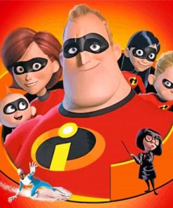 The Incredibles Movie paint by numbers