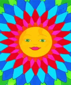 Indie Rainbow Sun paint by numbers