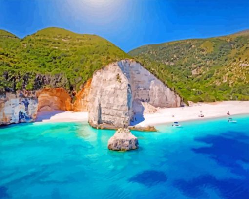 Kefalonia Fteri Beach paint by numbers