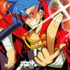 Kamina Tengen Toppa Gurren Lagann paint by numbers