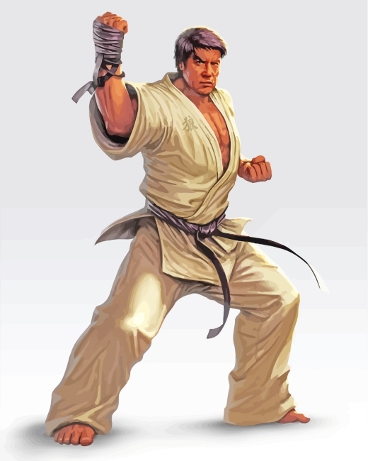 Karate Fighter paint by number