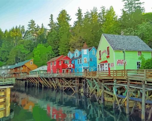 Ketchikan Revillagigedo Island Alaska paint by number