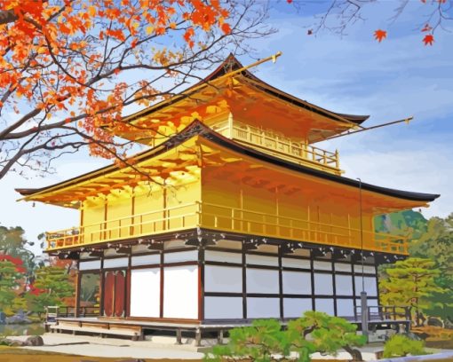 Kinkaku Ji Temple Kyoto paint by numbers