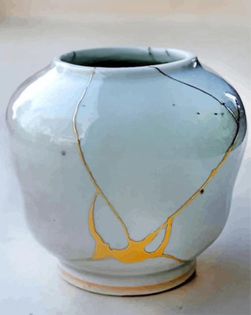 Kintsugi White Jar paint by numbers