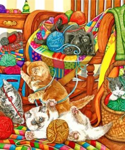 Knit Cats paint by number