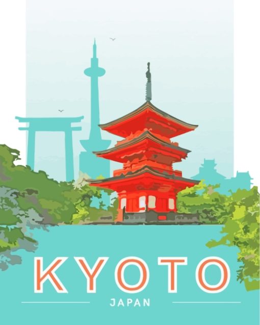 Kyoto Japan Poster paint by numbers