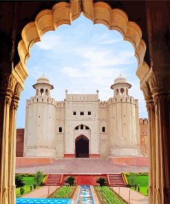 Lahore Fort Pakistane Lahore paint by numbers