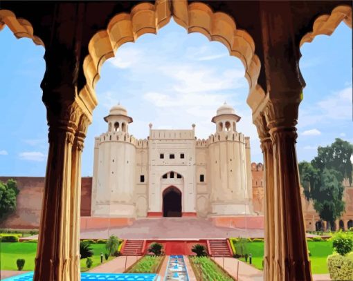 Lahore Fort Pakistane Lahore paint by numbers