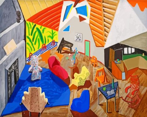 Large Interior Los Angeles By Hockney paint by numbers