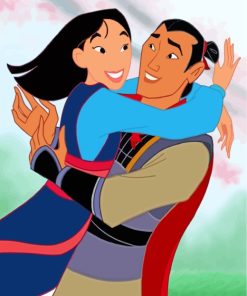 Li Shang And Mulan Hugging Paint by numbers