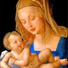 Madonna And Child With The Pear By Durer paint by number