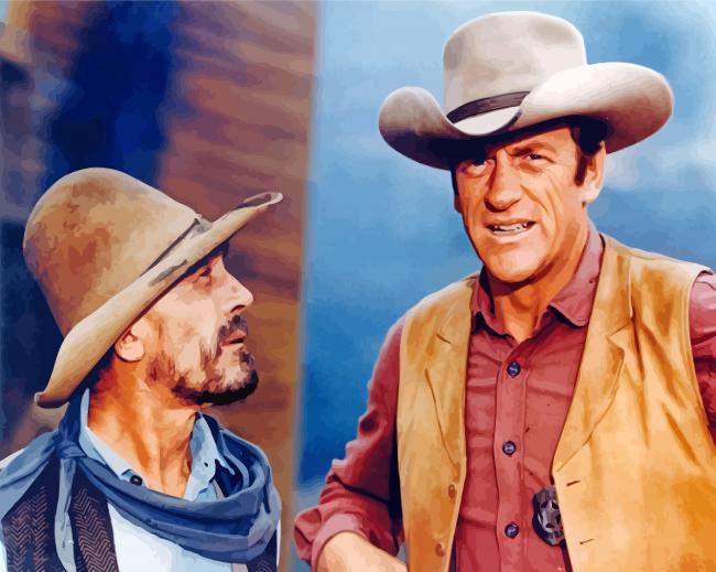 Matt Dillon And Festus Gunsmokes paint by numbers