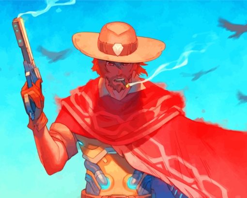 McCree Overwatch Character paint by numbers