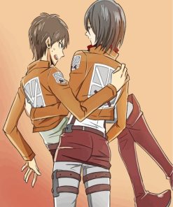 Mikasa Ackeraman And Eren Yeager paint by numbers