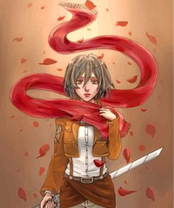 Mikasa Ackeraman Anime Character paint by numbers