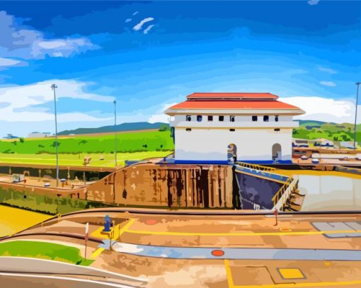 Miraflores Visitor Center Panama paint by numbers