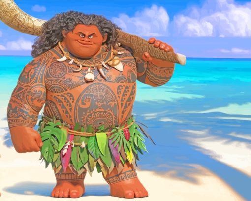 Moana Maui Character paint by numbers