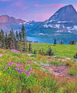 Montana Landscape At Sunset paint by numbers