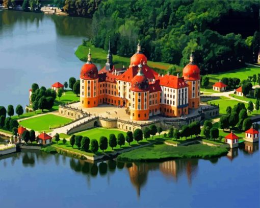 Moritzburg Castle Dresden paint by numbers