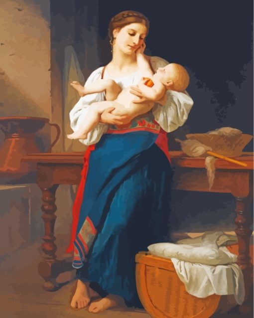 Mother And Child William Adolph paint by numbers