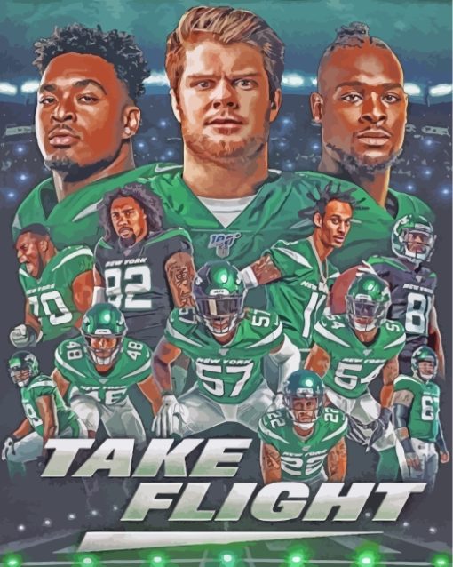 New York Jets Players Poster paint by numbers