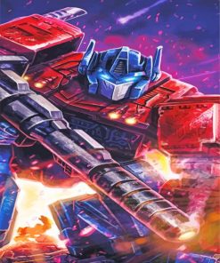 Optimus Prime paint by numbers