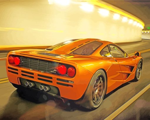 Orange Mclaren On Road paint by numbers